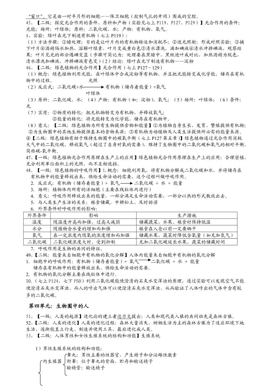 廣東省生物會考大綱整理的初中生物會考復習資料_第5頁