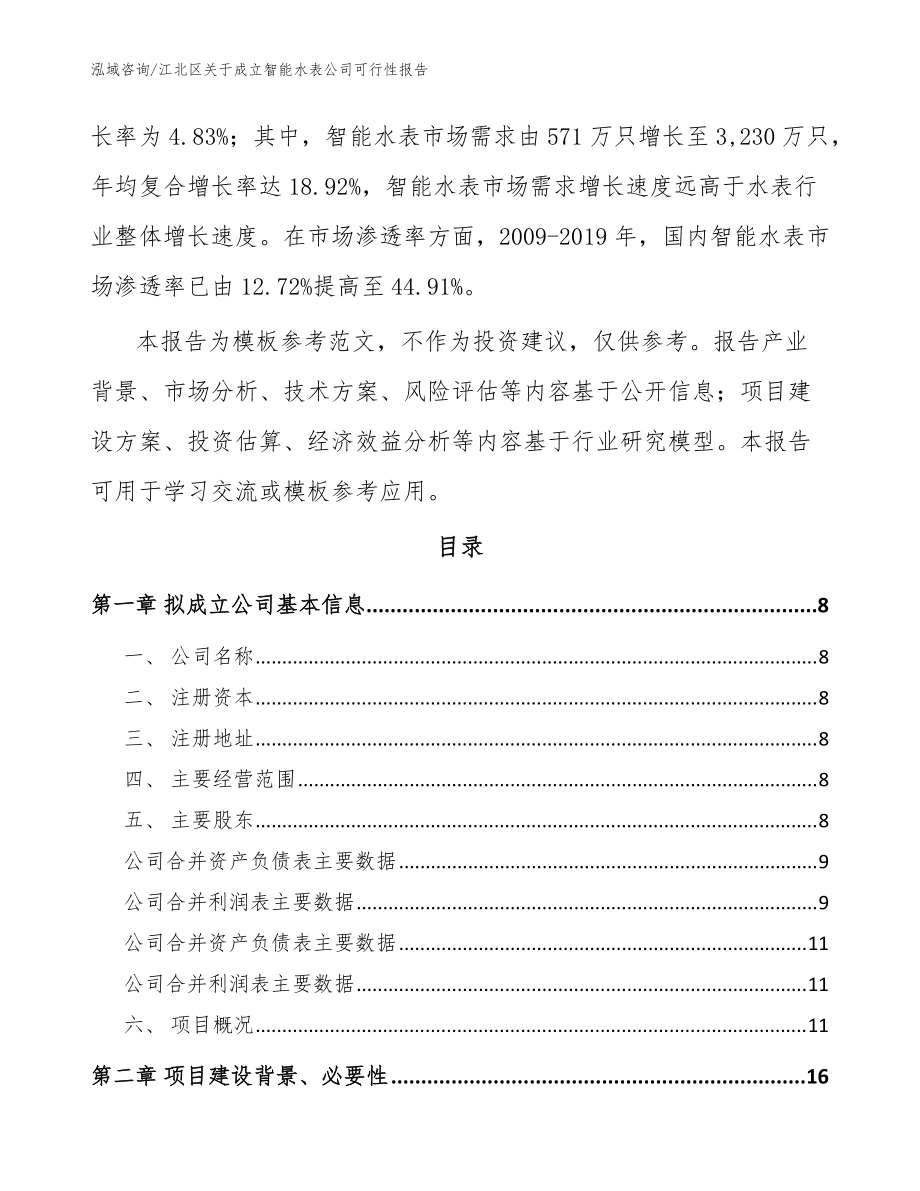 江北區關于成立智能水表公司可行性報告(范文模板)_第3頁