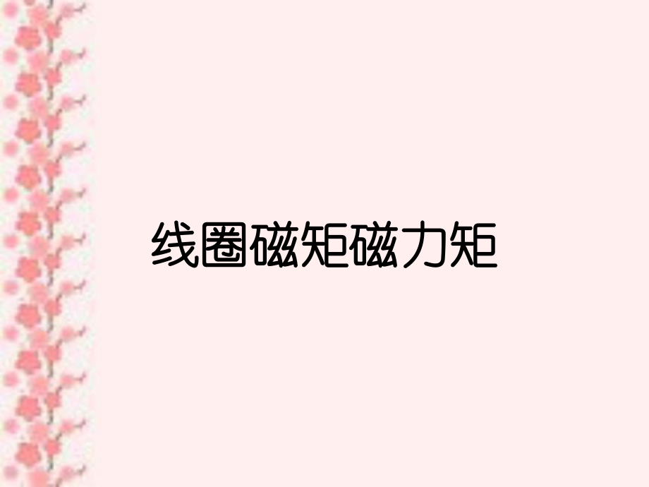 線圈磁矩磁力矩_第1頁