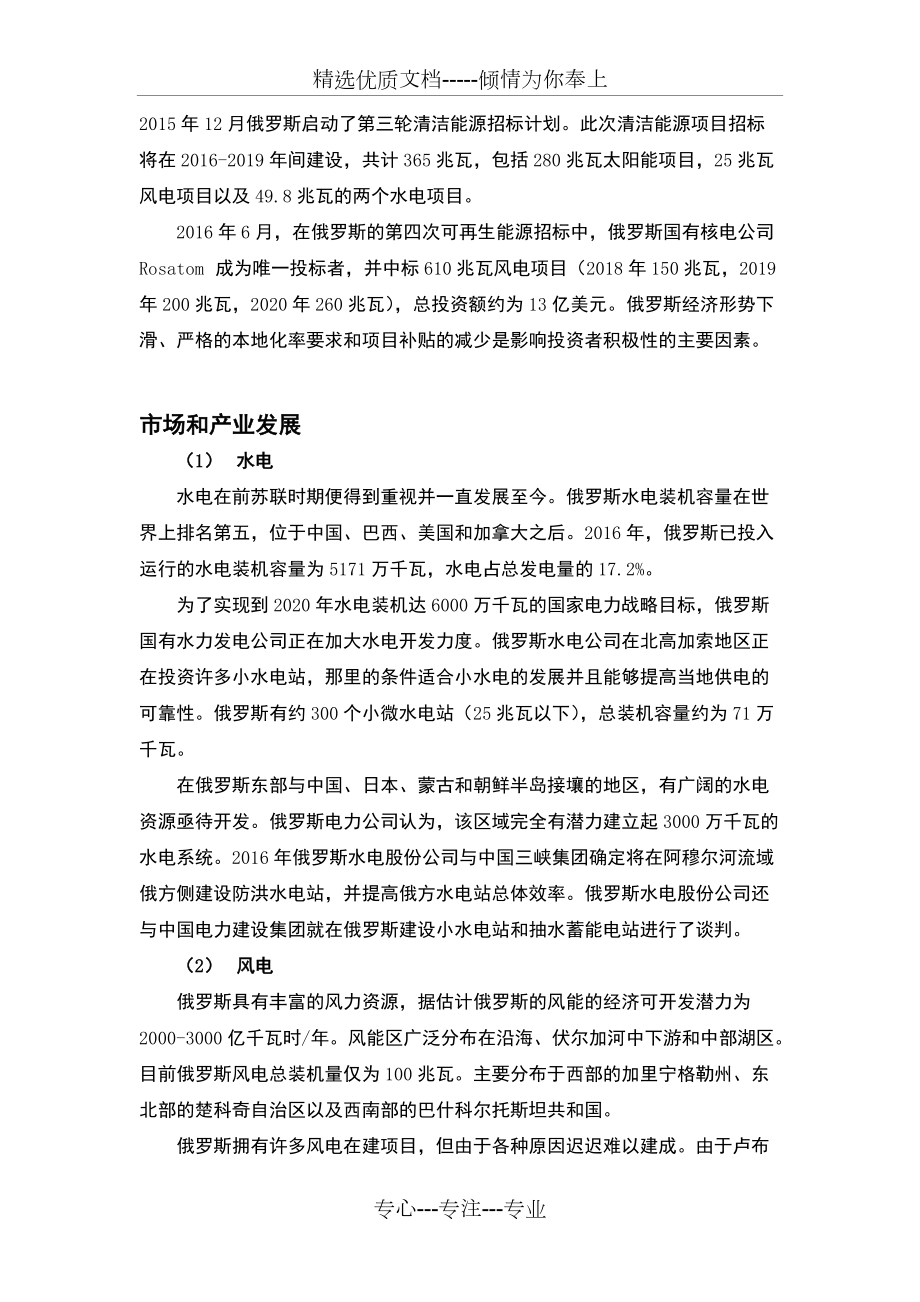 2016年俄罗斯可再生能源发展状况(共5页)_第3页