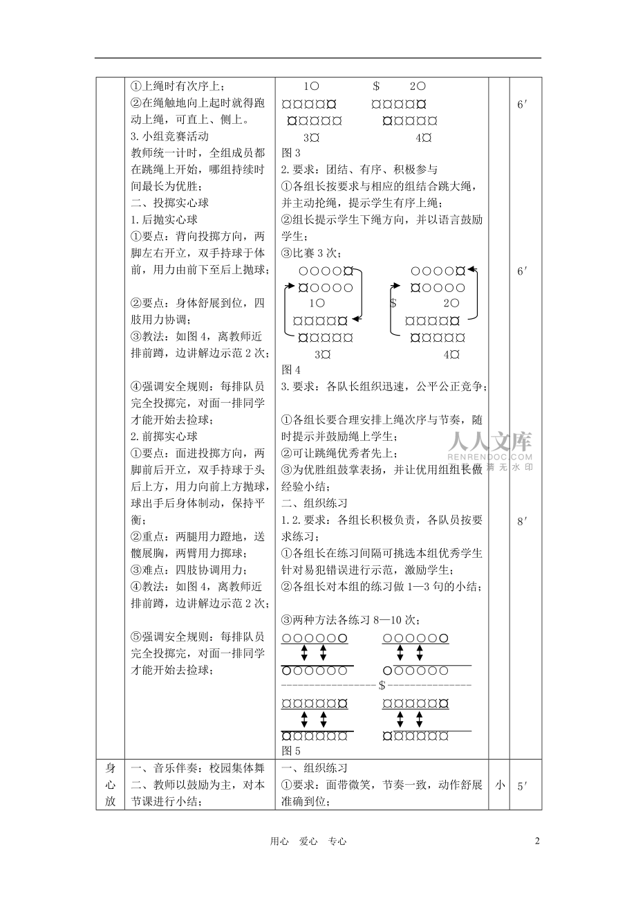八年級(jí)體育 八年級(jí)體育教案《跳繩與投擲實(shí)心球》教案 人教新課標(biāo)版_第2頁(yè)