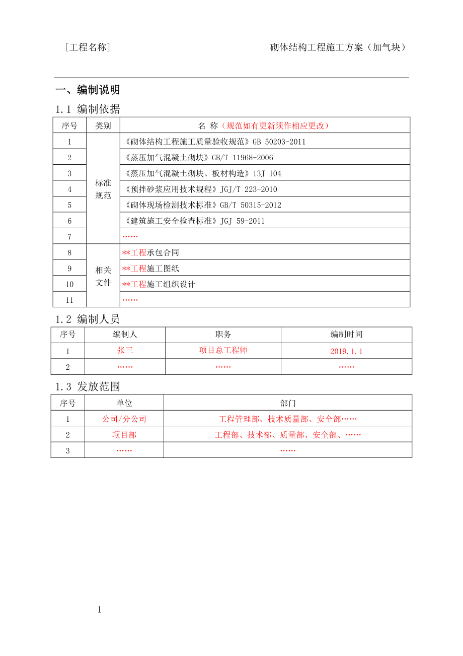建筑工程-砌體結(jié)構(gòu)工程施工方案編制指南(加氣塊)范本參考_第4頁