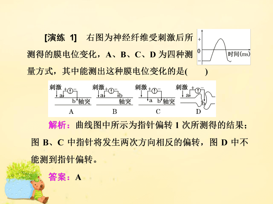 高三生物一輪復(fù)習(xí)電流表指針偏轉(zhuǎn)問(wèn)題與興奮傳導(dǎo)方向剖析教學(xué)文案_第3頁(yè)