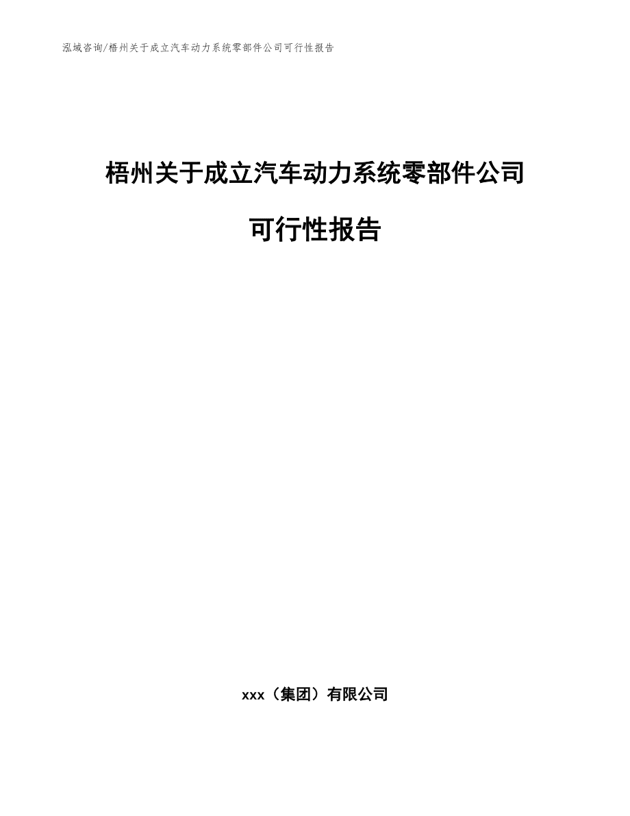 梧州關于成立汽車動力系統零部件公司可行性報告【范文模板】_第1頁