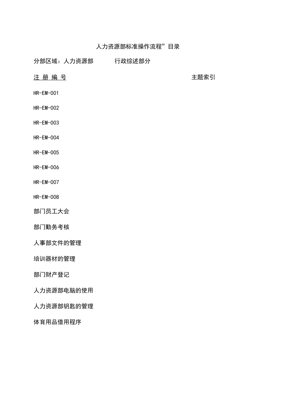 人力資源部標(biāo)準(zhǔn)操作流程_第1頁