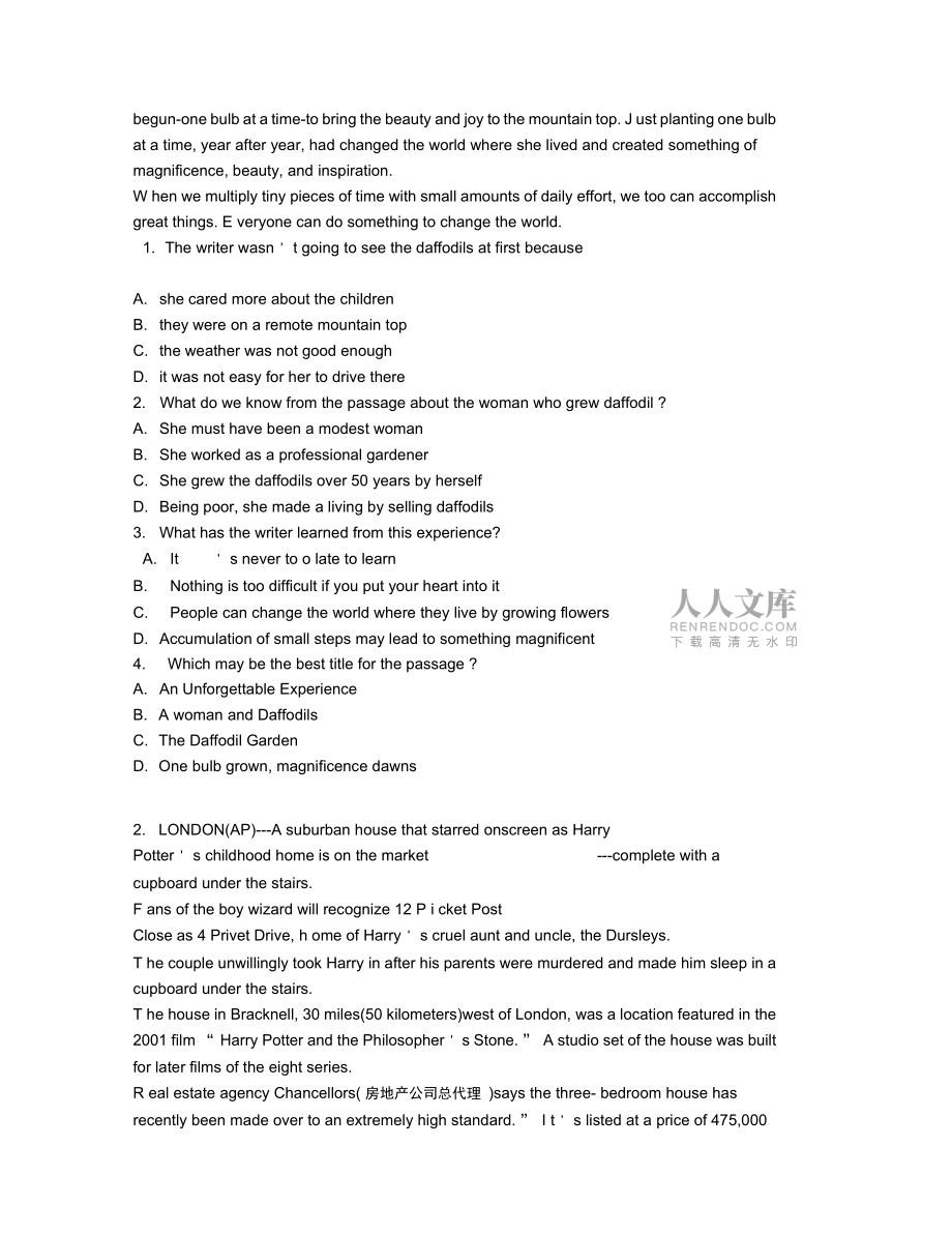 2019屆河北衡水中學(xué)高三上期末考試英語試卷【含答案及解析】_第2頁