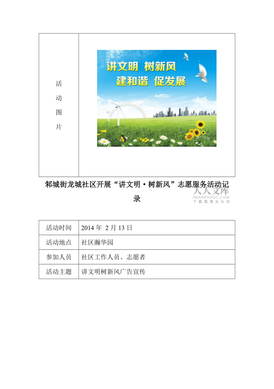 讲文明公益广告活动记录_第2页