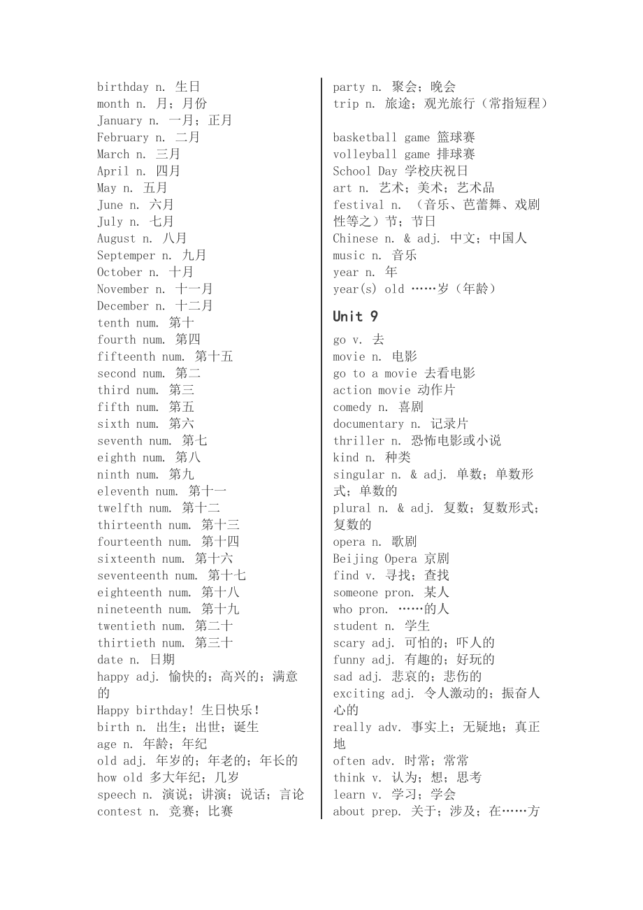 七上英語單詞表_第5頁(yè)