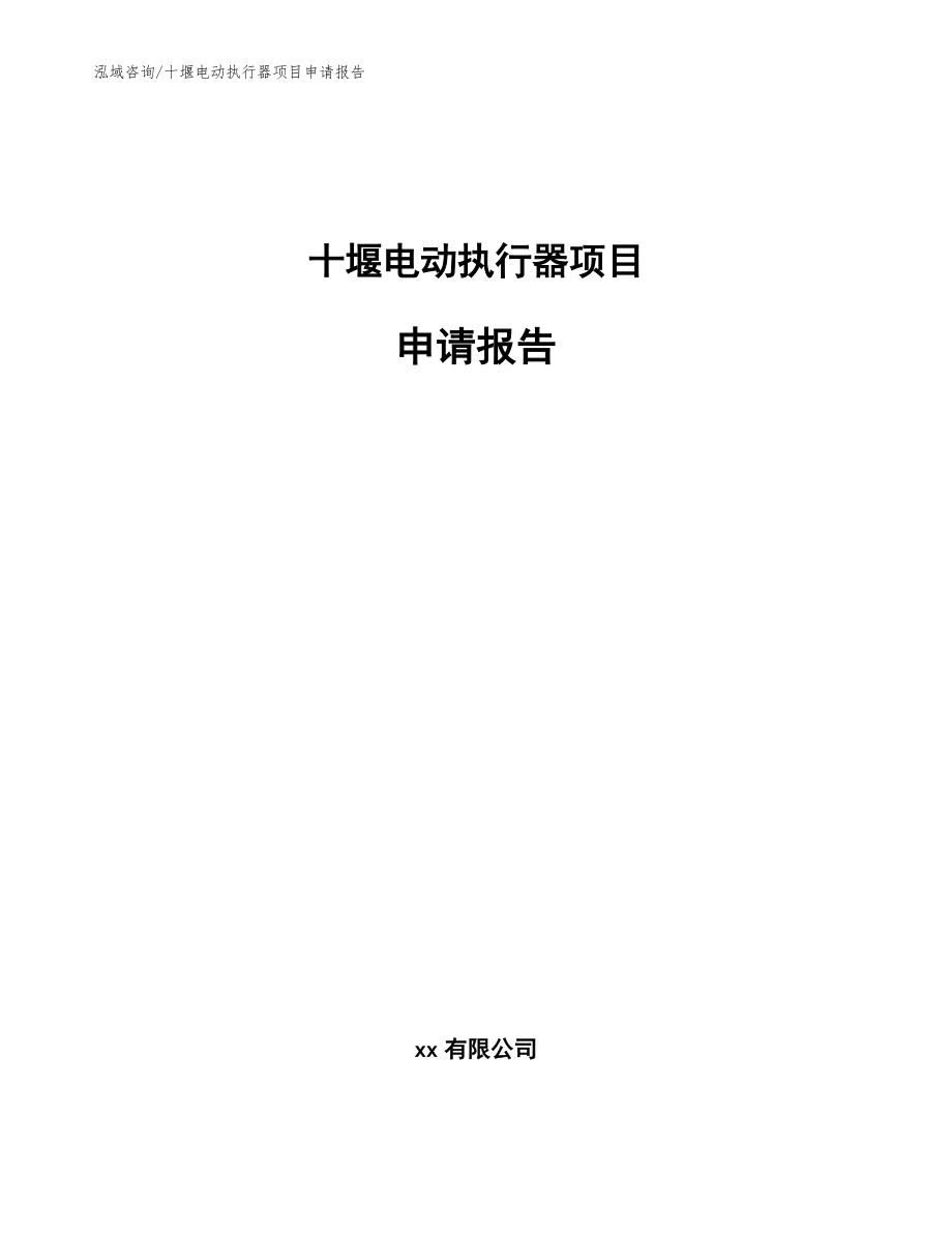 十堰電動執行器項目申請報告(模板范本)_第1頁