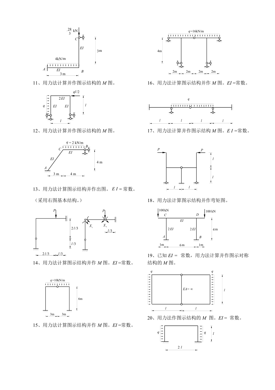 结构力学考试样题库5力法_第5页