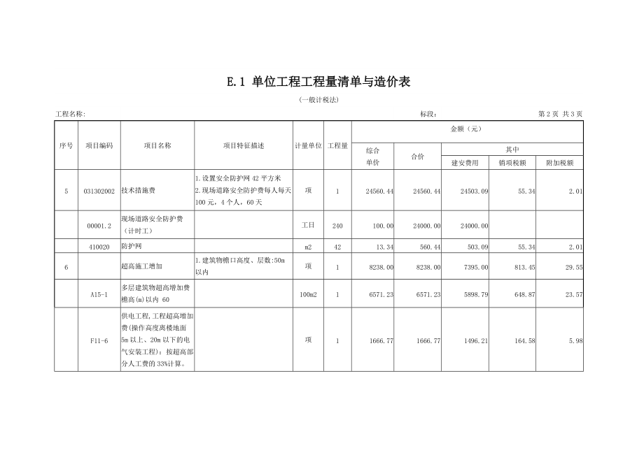 D1建设项目单项工程工程造价汇总表_第4页