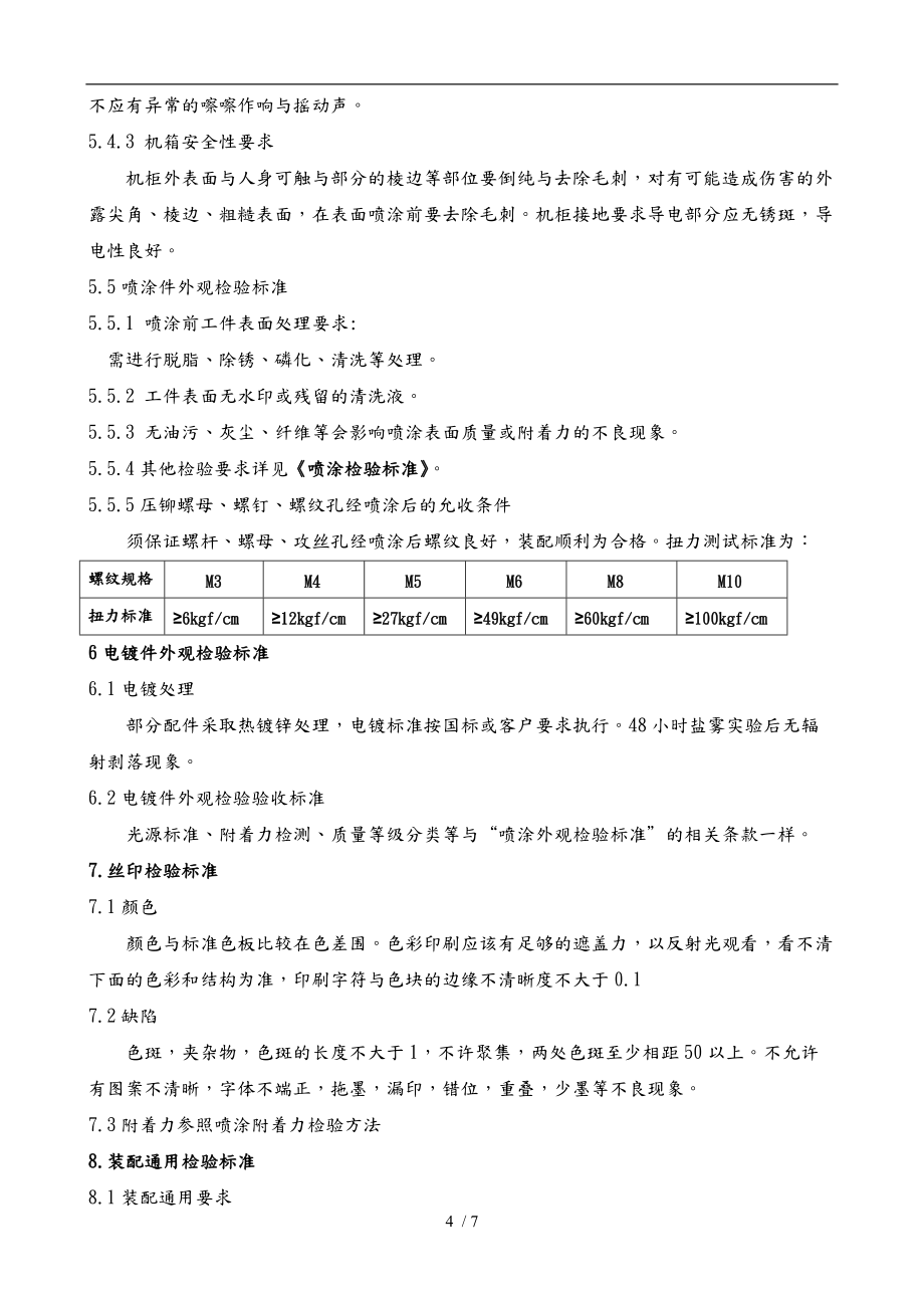 鈑金加工件檢驗(yàn)與噴涂質(zhì)量檢驗(yàn)方案_第4頁