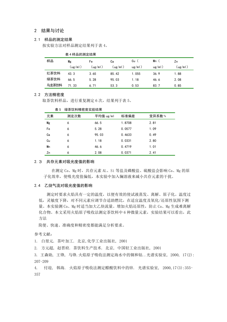 绿茶饮料中微量元素的测定_第3页