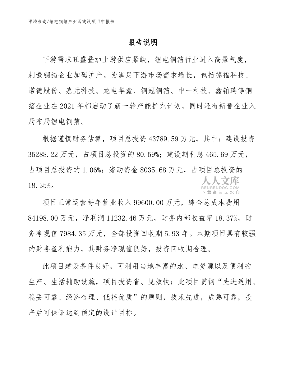 锂电铜箔产业园建设项目申报书(参考模板)_第2页