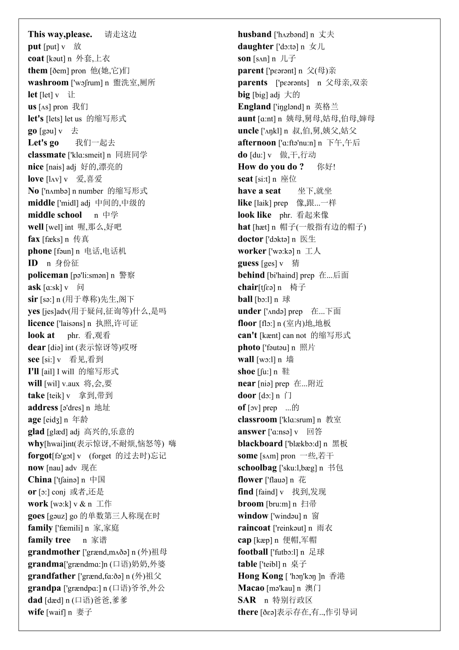 中学英语单词表初一到高三带音标_第3页