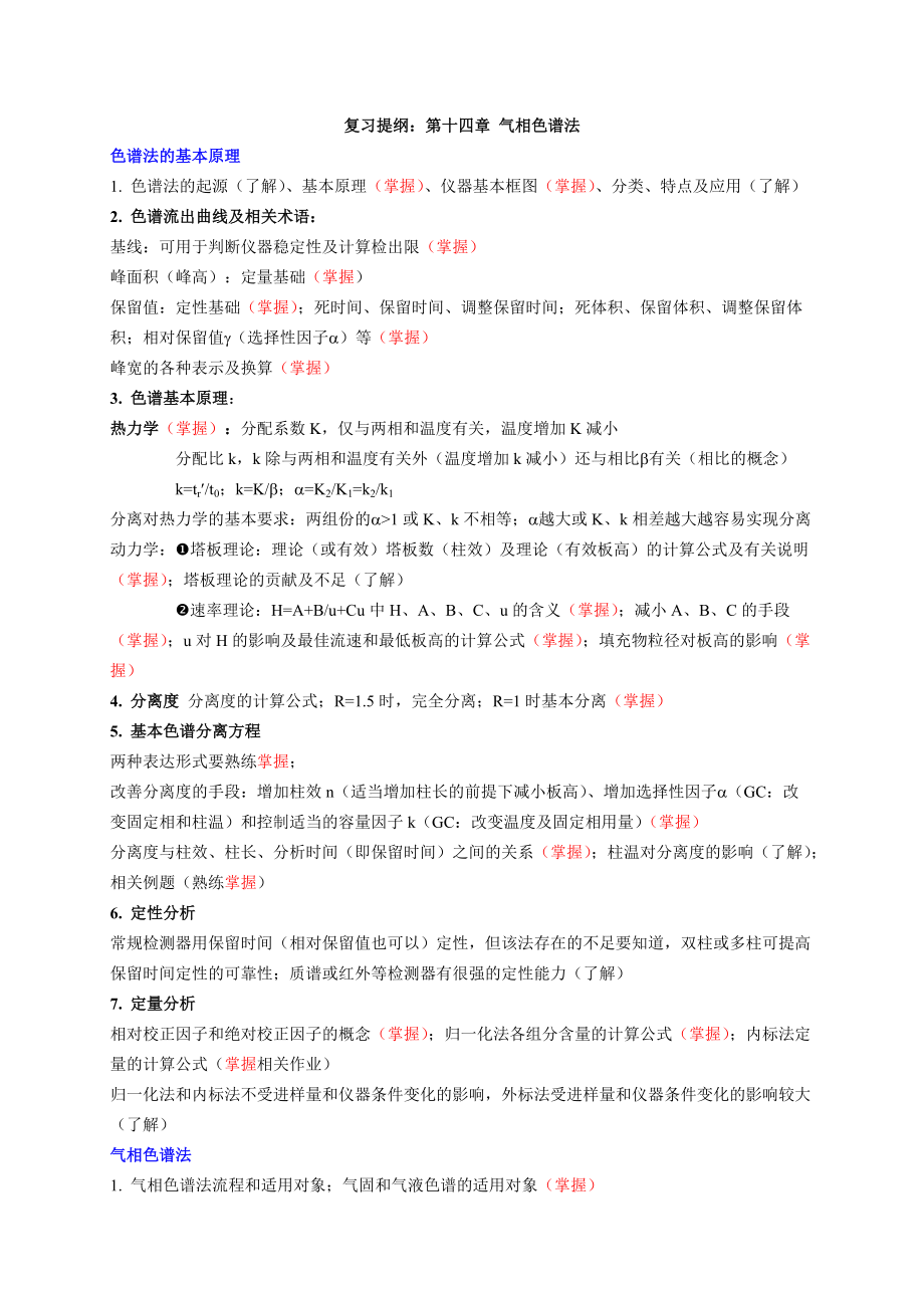 分析化学第14章练习题_第1页