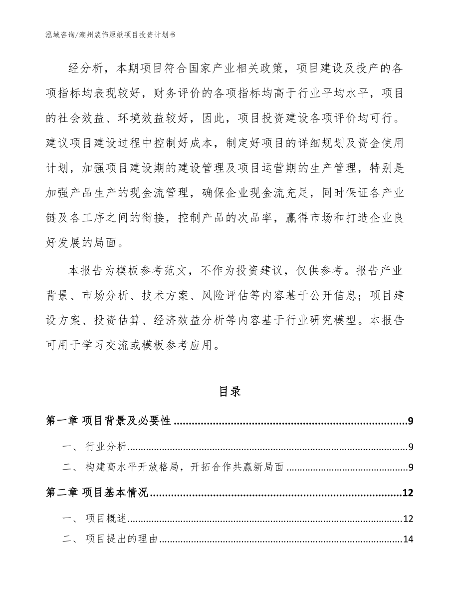 潮州裝飾原紙項目投資計劃書_模板范本_第3頁