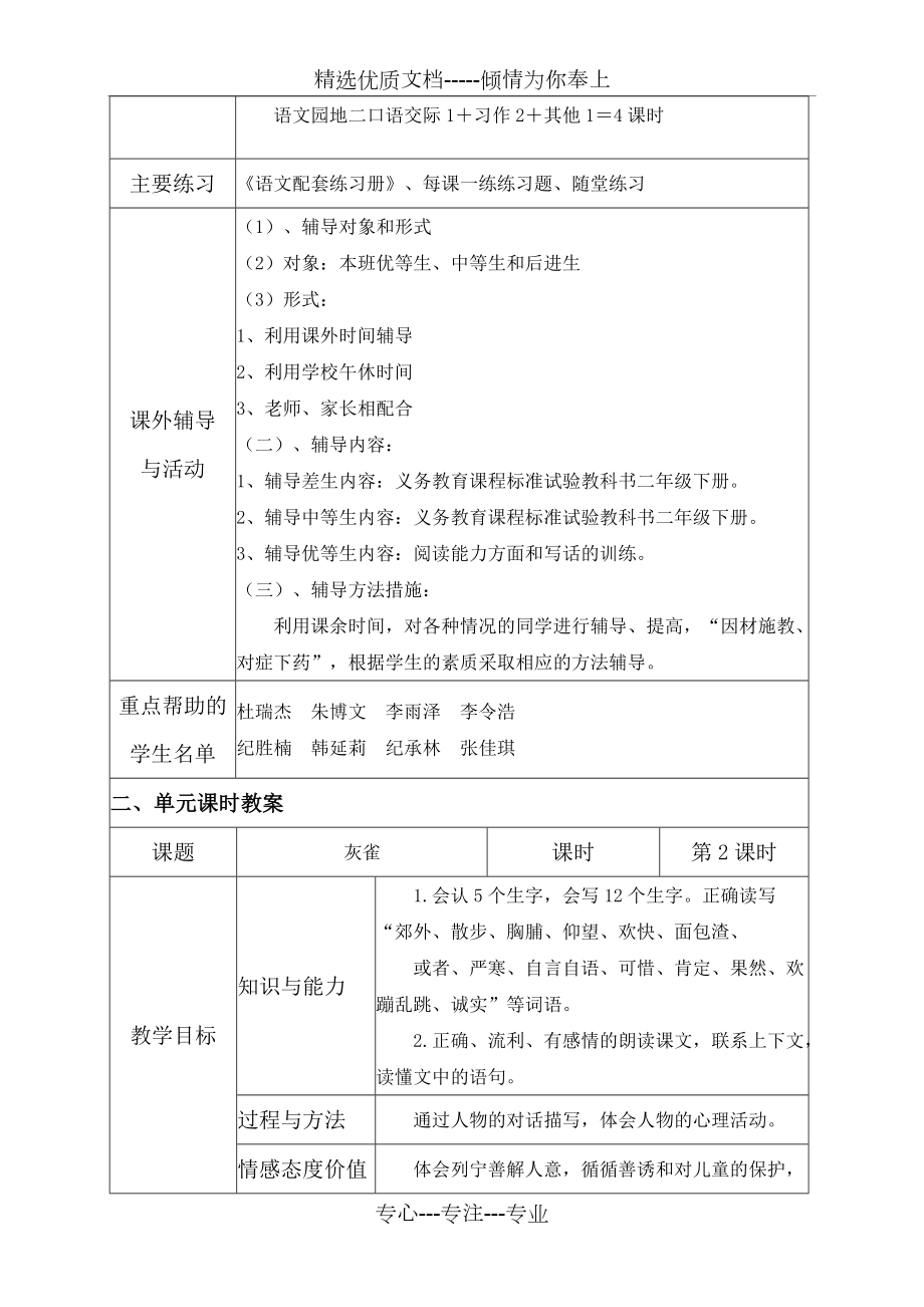 人教版小学三年级语文上册第二单元集体备课活动记录(共7页)_第3页