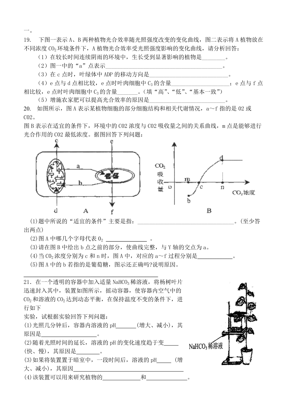 光合作用圖像專題習(xí)題_第4頁
