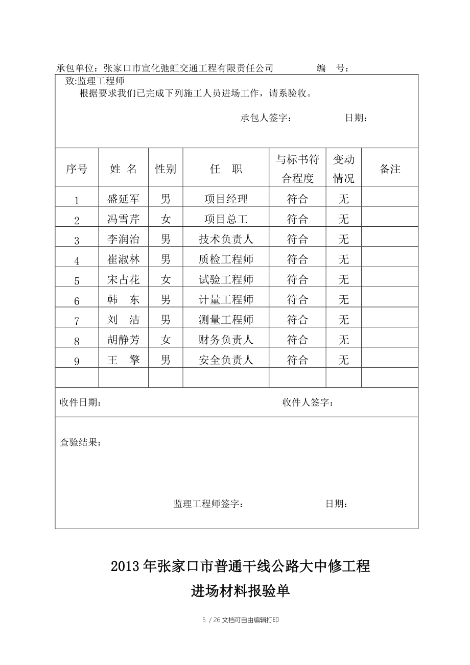 分部开工报告(标志标线)_第5页