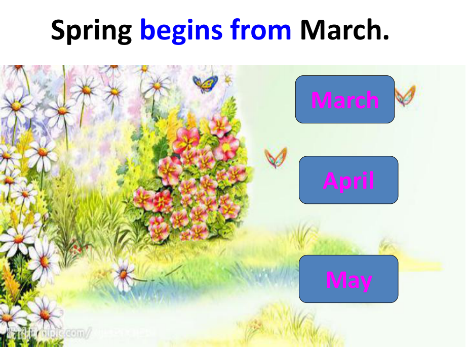 五年級下冊英語課件-《Unit-3-Spring-Begins-from-March》-(4)陜旅版(共22張PPT)_第4頁