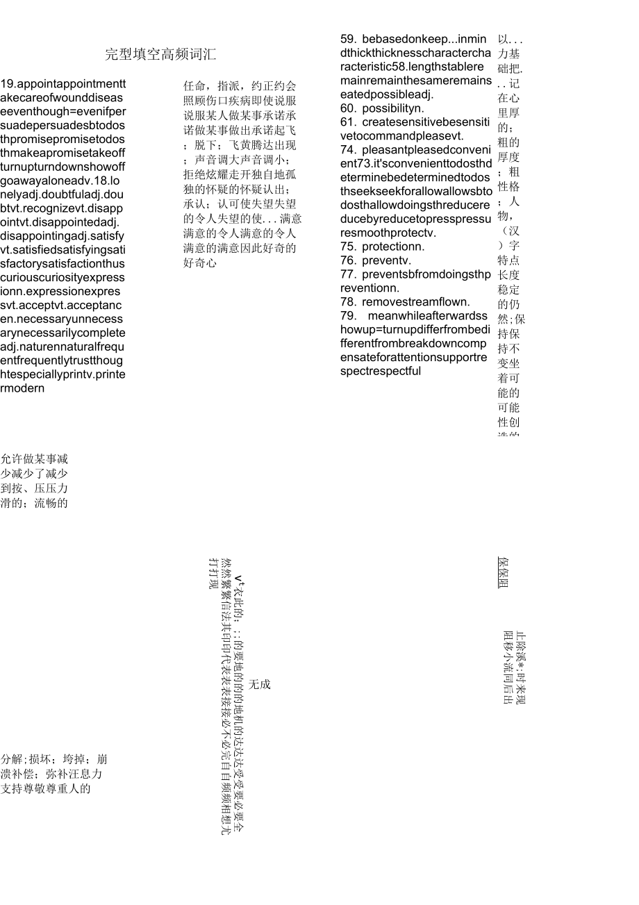 4完型填空高频词汇_第1页