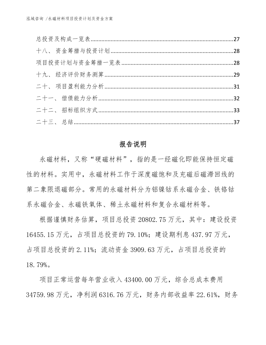 永磁材料项目投资计划及资金方案(模板参考)_第3页