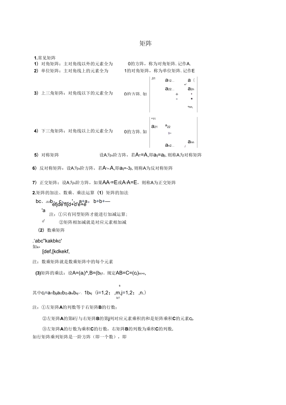 线性代数自考知识点汇总_第4页