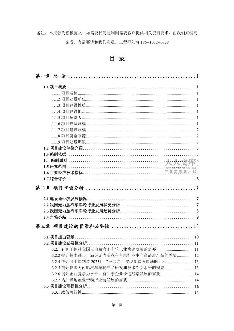 无内胎汽车车轮项目资金申请报告模板定制_第2页