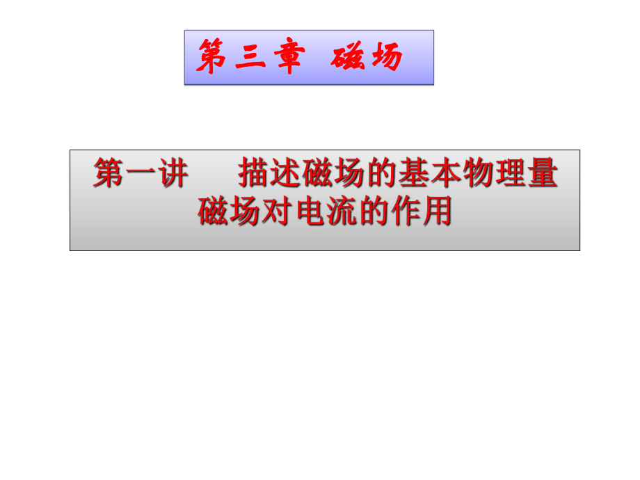 磁場與安培力PPT課件_第1頁