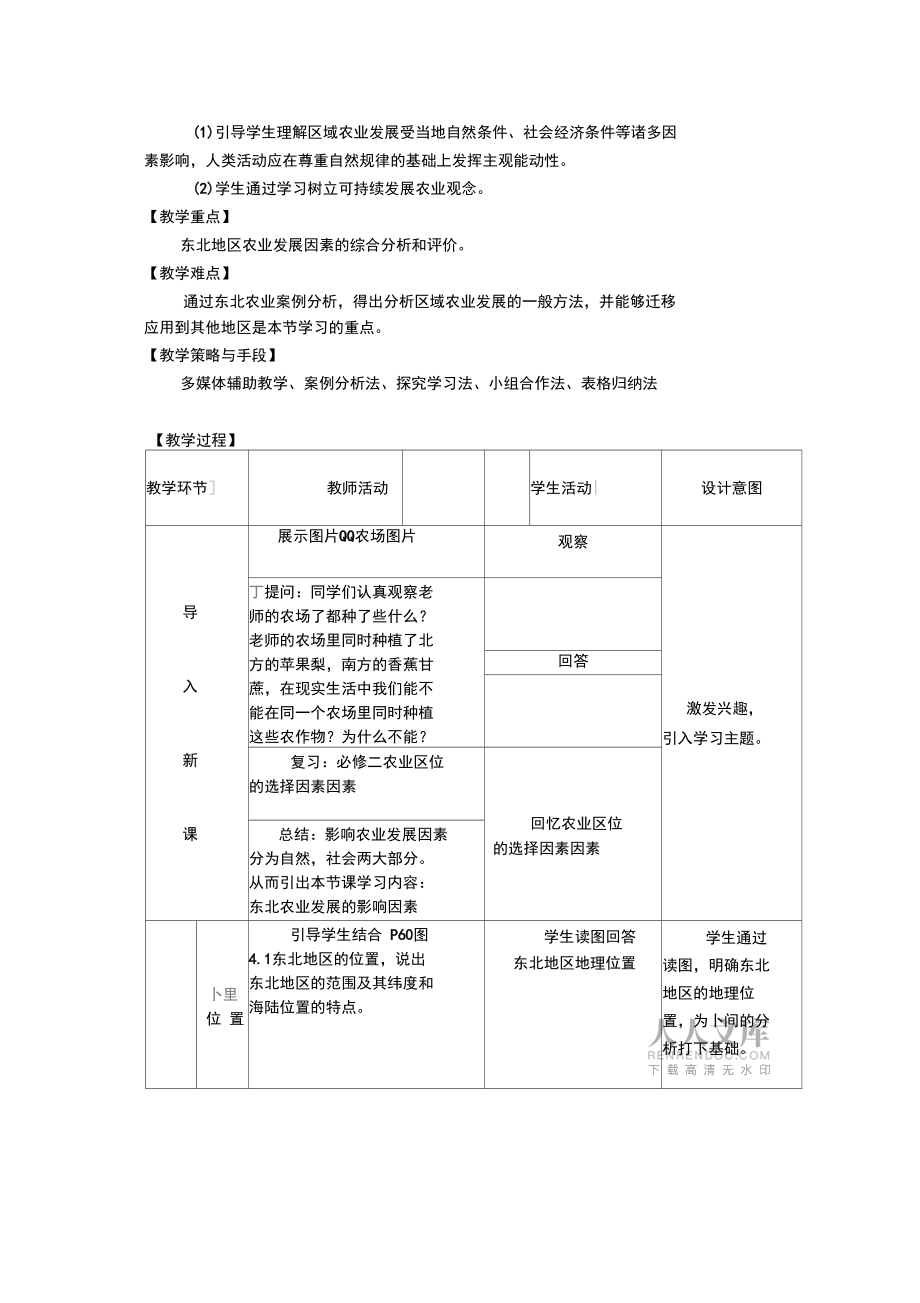 __必修三《區(qū)域農(nóng)業(yè)發(fā)展—以我國(guó)東北地區(qū)為例》教學(xué)設(shè)計(jì)_第2頁(yè)