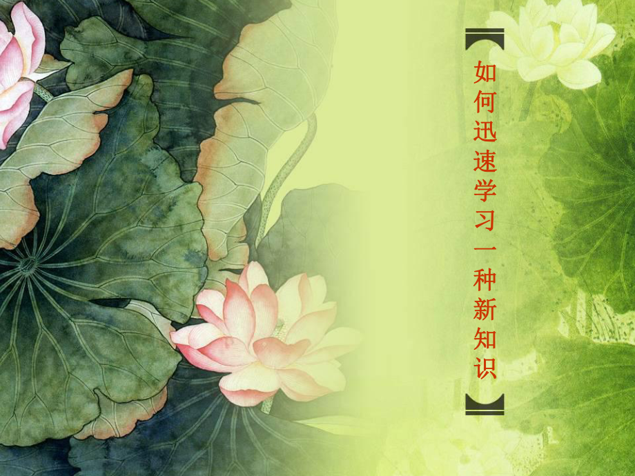 如何迅速学习一种新知识?_第1页