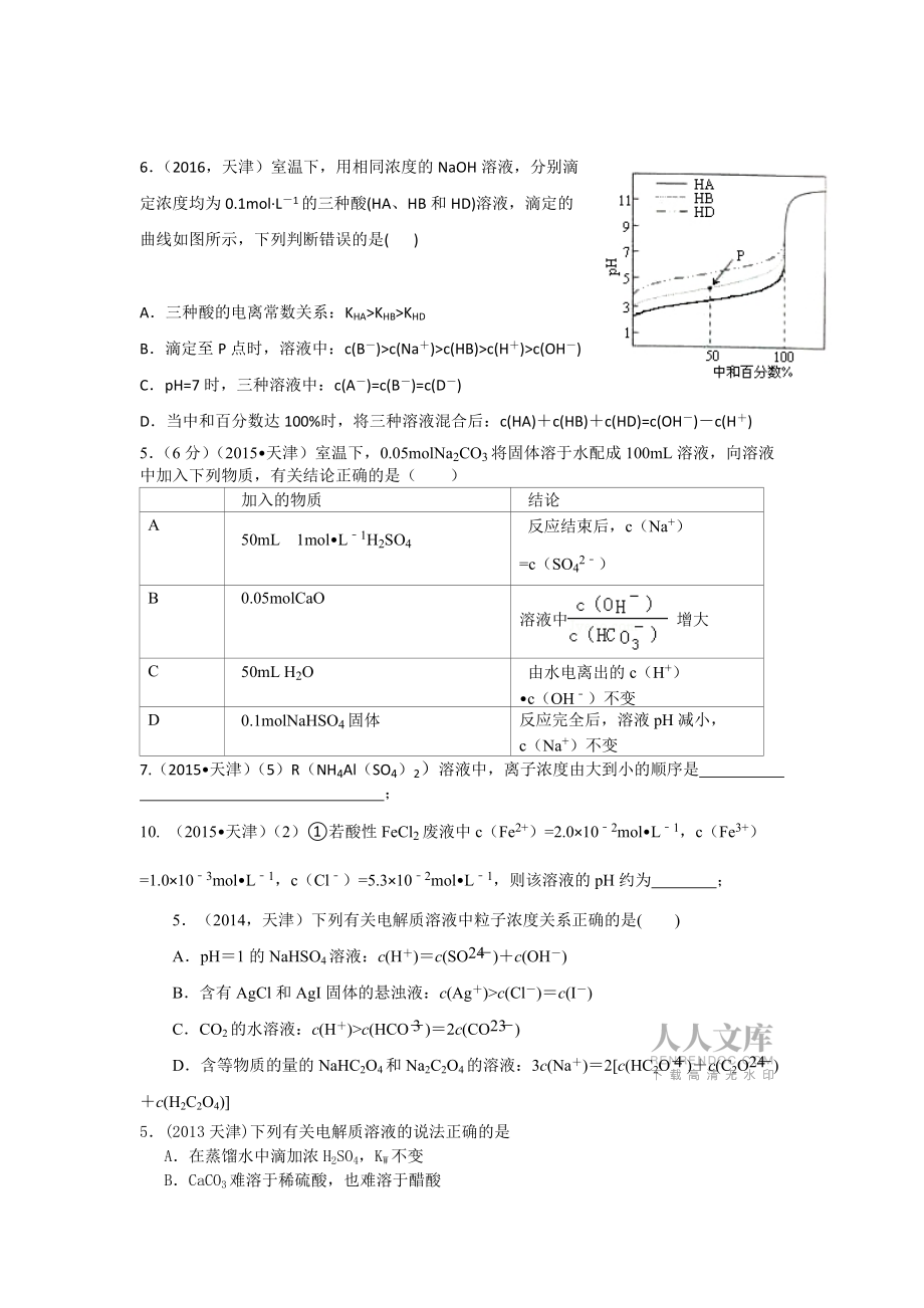 电解质溶液近五年高考题_第2页