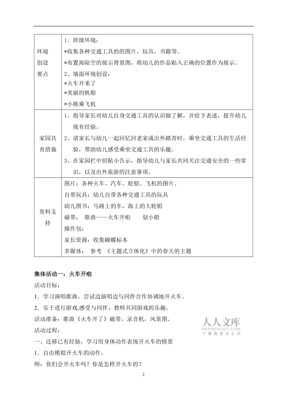 中班交通工具(主題框架)_第2頁