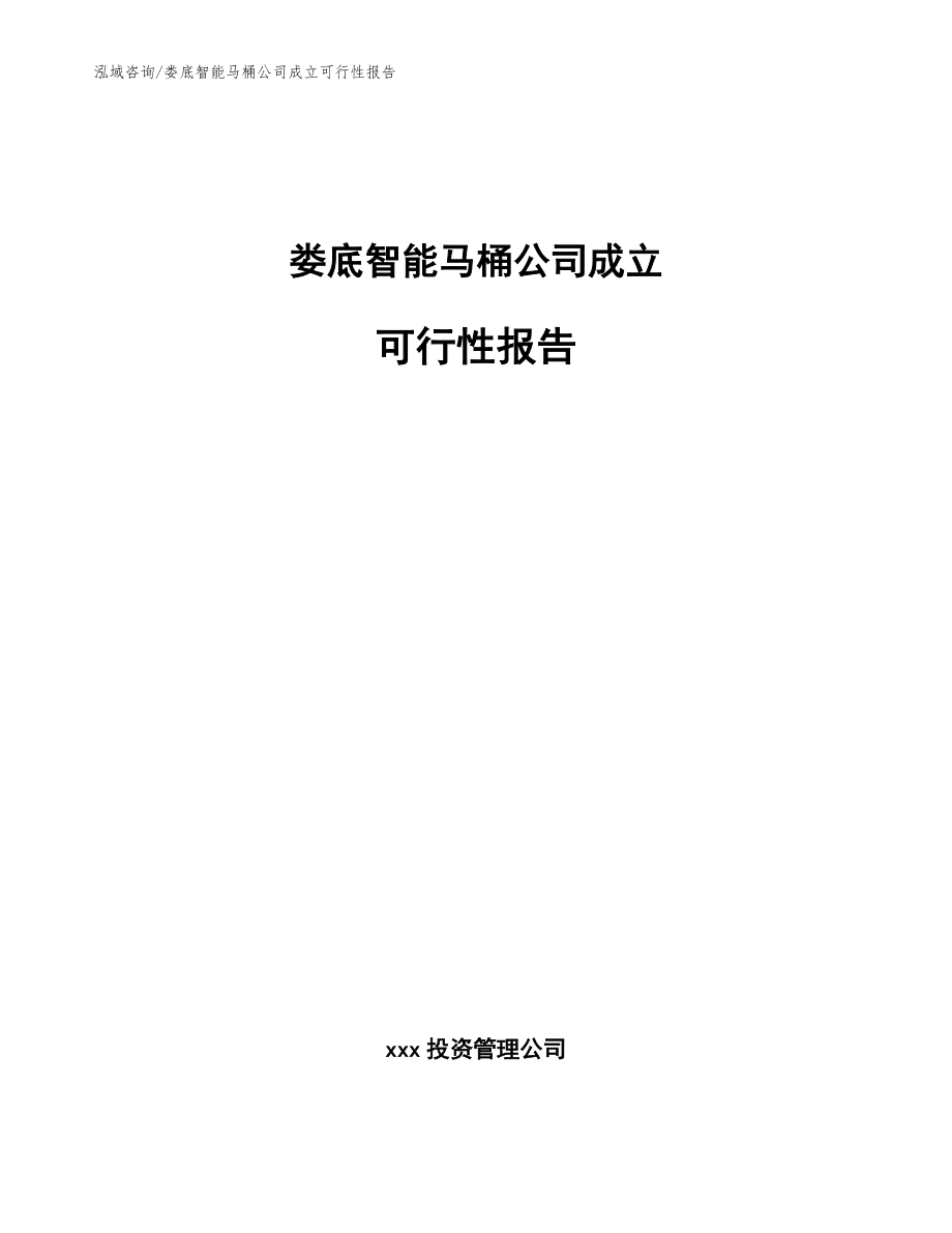 娄底智能马桶公司成立可行性报告范文参考_第1页
