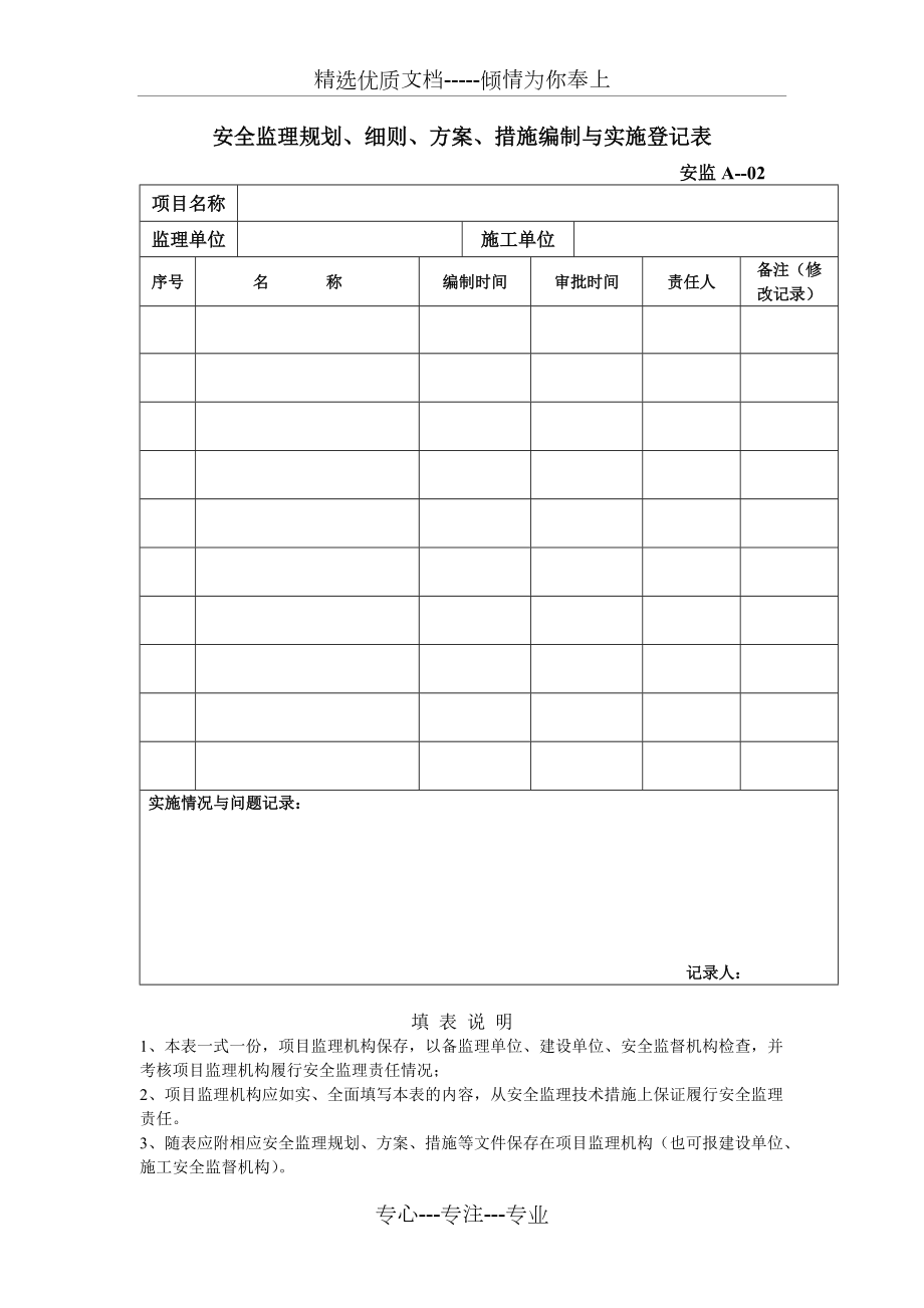 建設(shè)工程安全監(jiān)理全套常用表格_第3頁