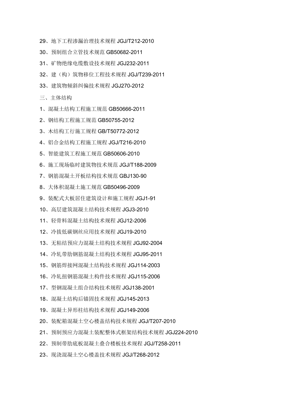 2017年現(xiàn)行施工規(guī)范大全_第3頁