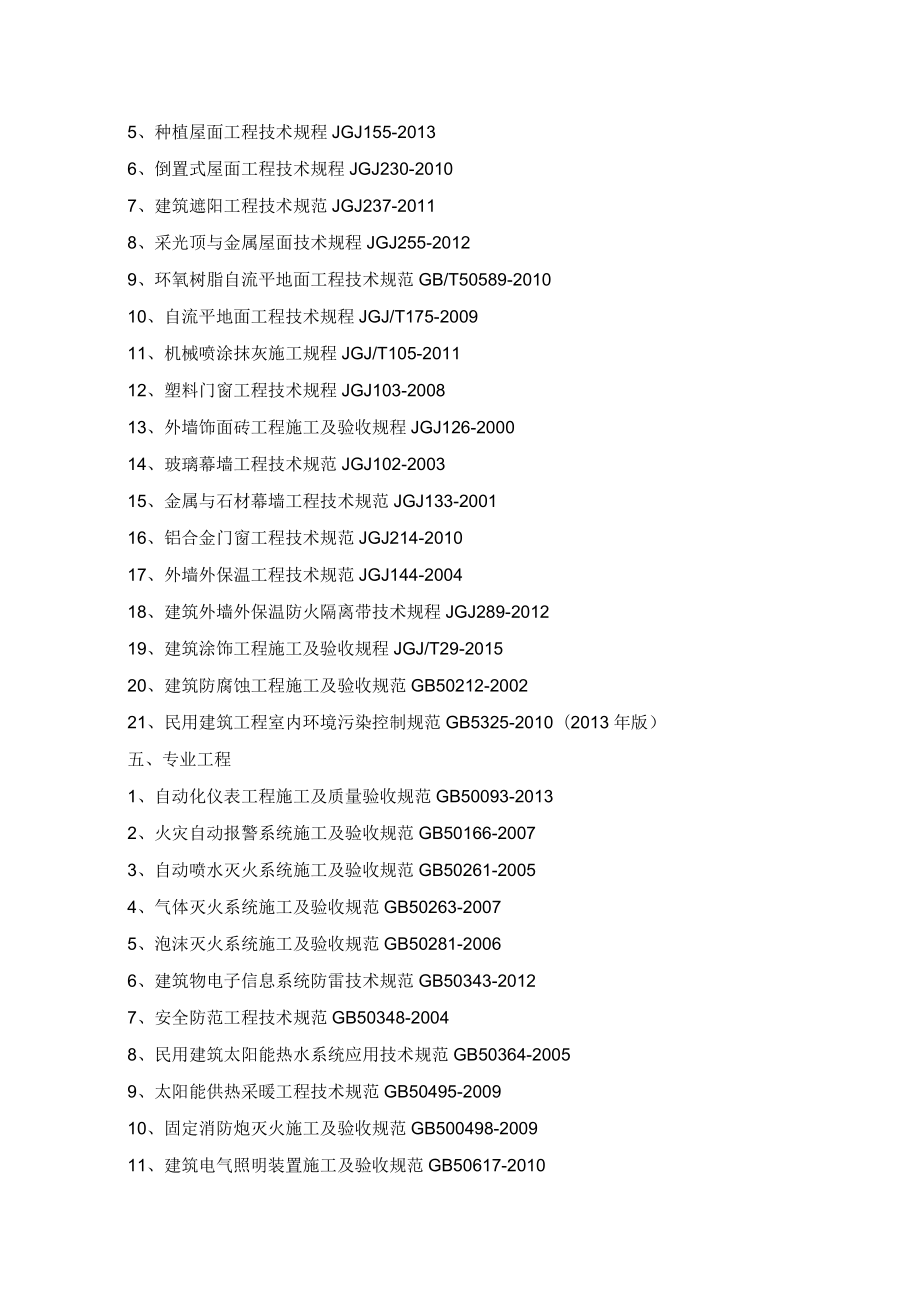 2017年現(xiàn)行施工規(guī)范大全_第5頁