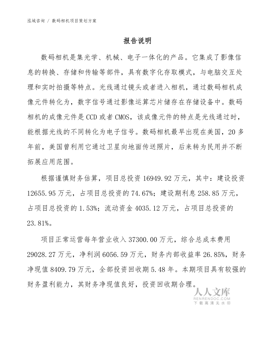 數(shù)碼相機項目策劃方案(范文)_第2頁