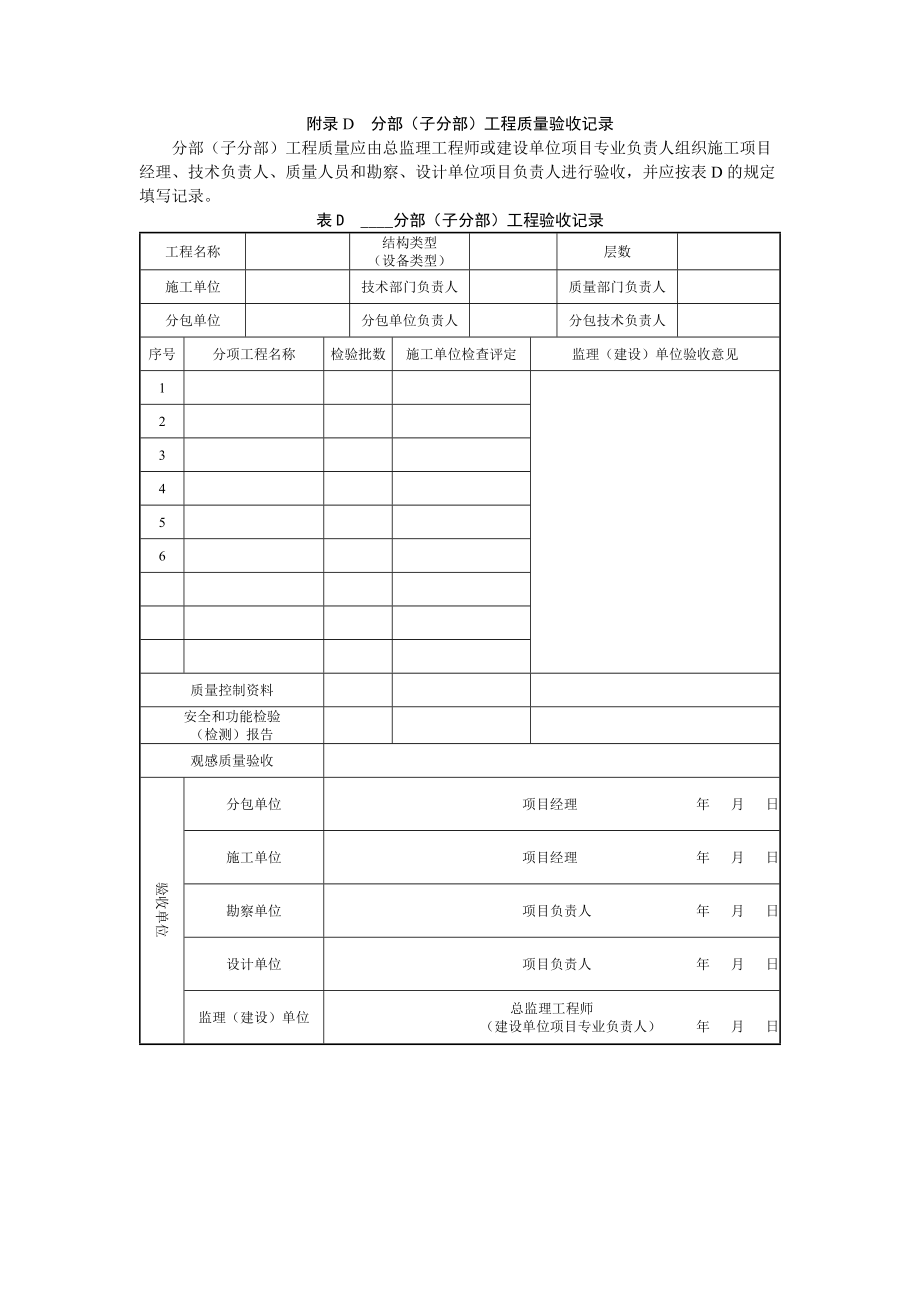 懸掛式單軌交通施工工程單位工程劃分表、檢驗(yàn)批、分項(xiàng)、分部工程質(zhì)量、單位工程質(zhì)量竣工驗(yàn)收記錄_第4頁