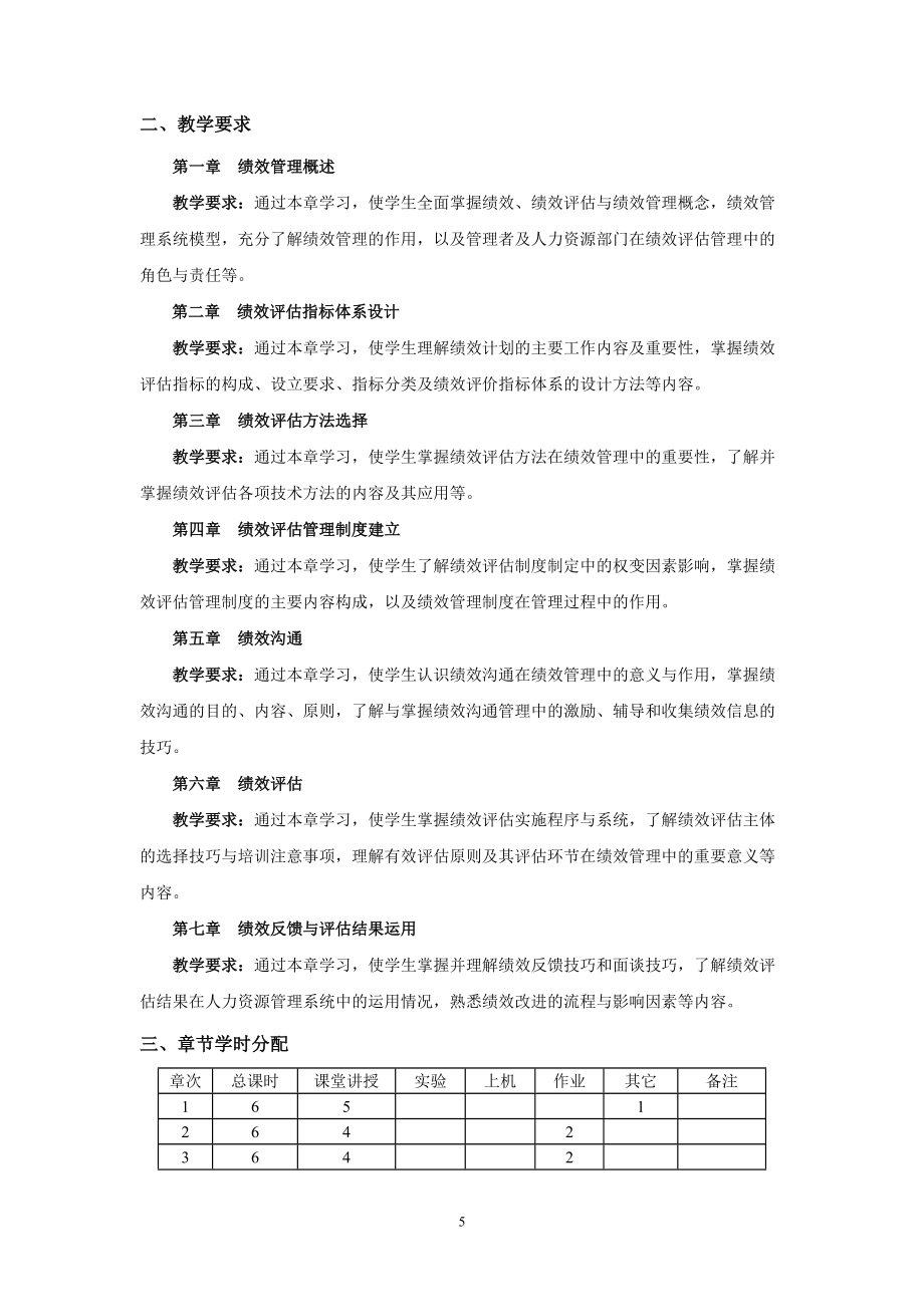 《绩效管理》教学大纲_第5页