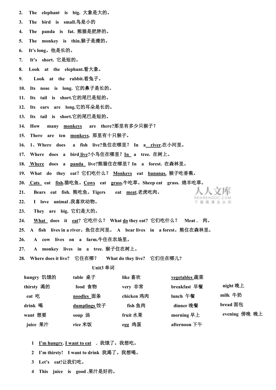 冀教三年級英語下冊復習要點_第2頁