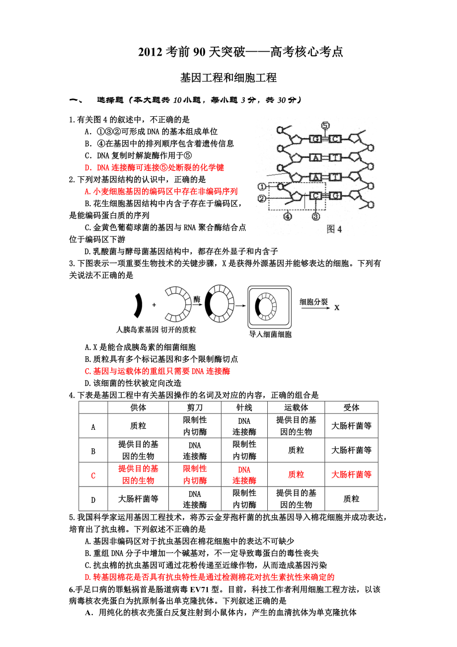 4核心突破基因工程和細胞工_第1頁