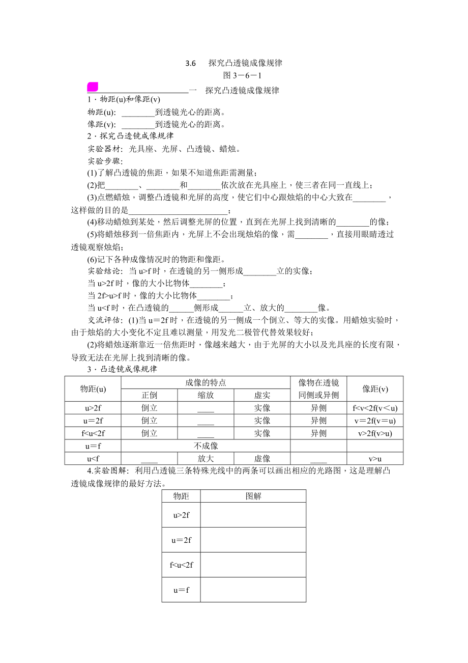 36 探究凸透镜成像规律_第1页