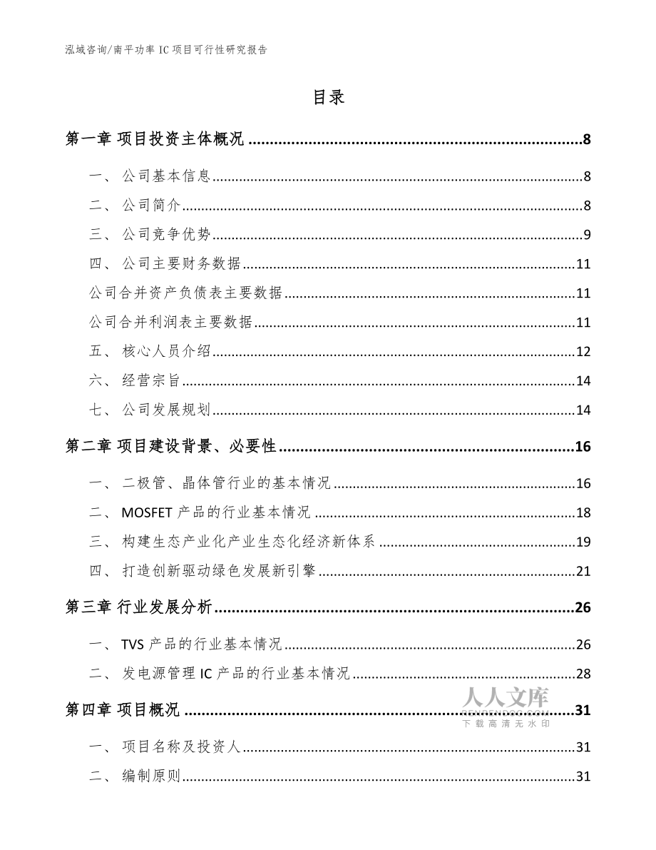 南平功率IC项目可行性研究报告模板参考_第2页