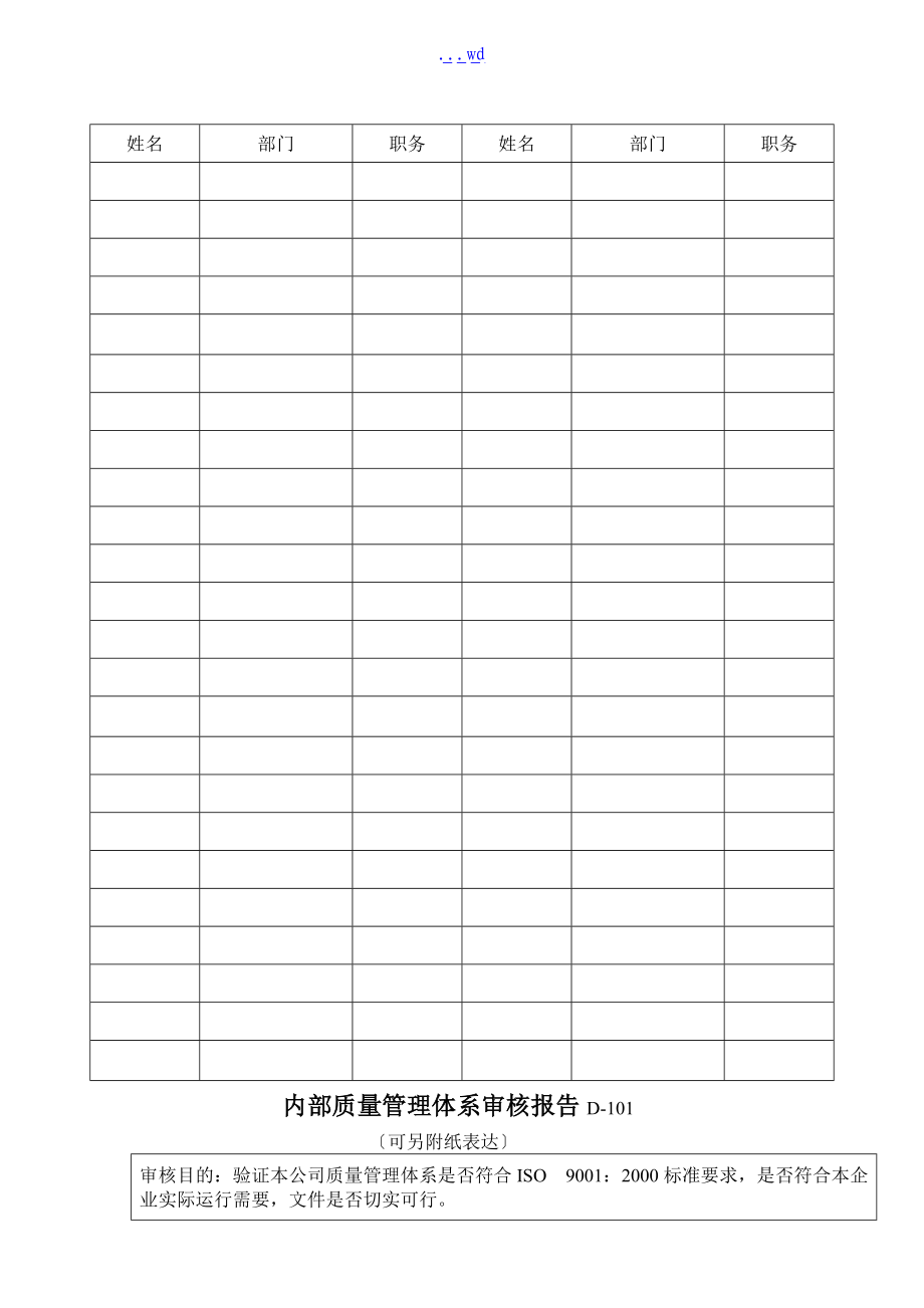 电梯公司年内审计划(表)_第3页