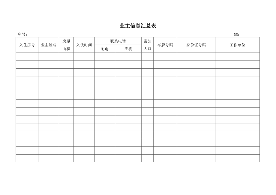 物業(yè)入住管理表格_第5頁