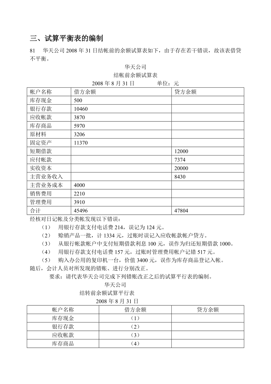 试算平衡表真题_第1页