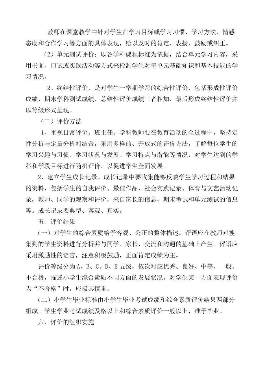 小學(xué)生綜合素質(zhì)評價(jià)方案及評價(jià)表匯編_第4頁