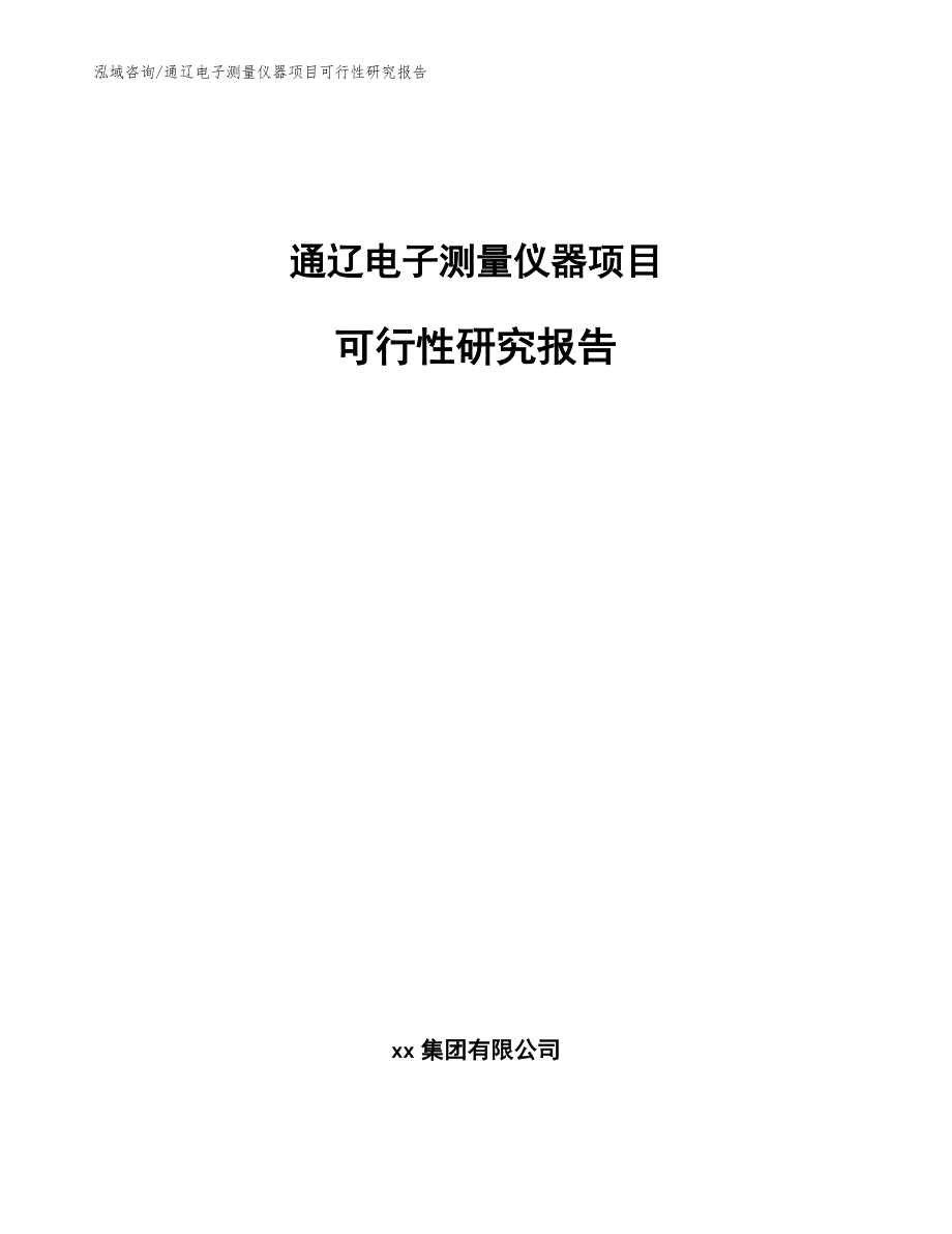 通遼電子測量儀器項目可行性研究報告_范文參考_第1頁